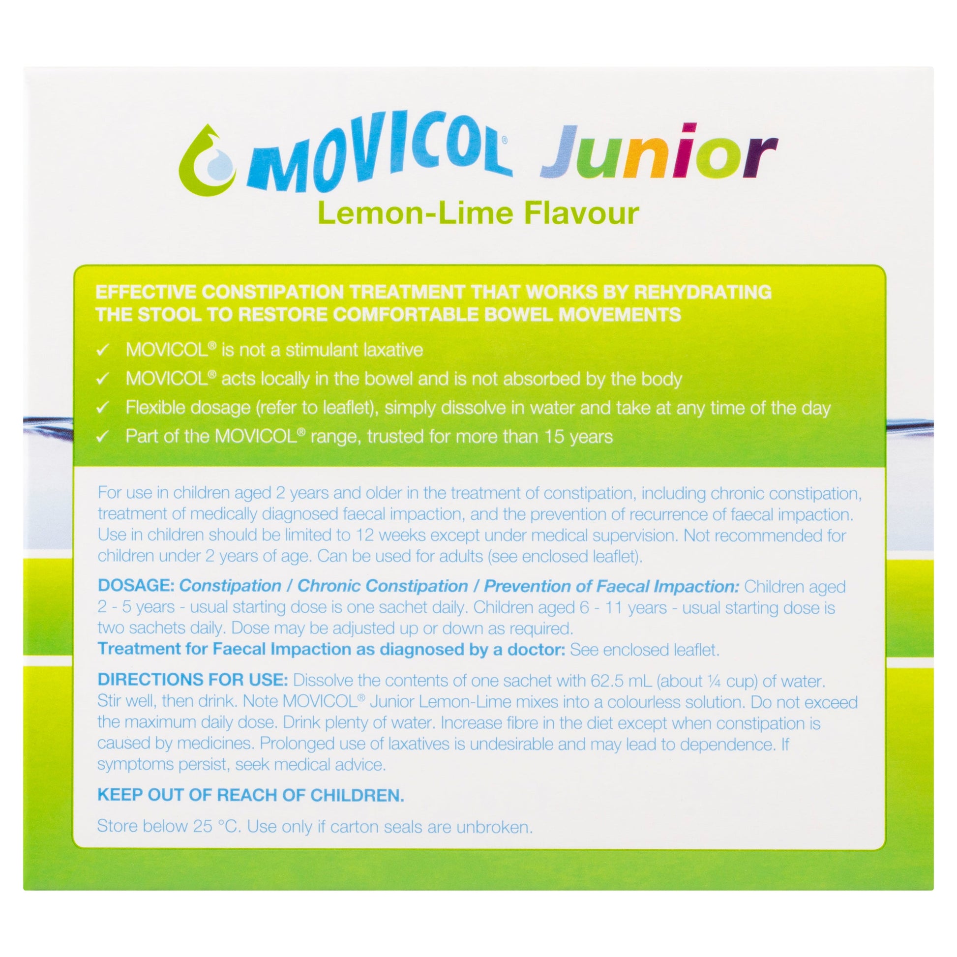 Movicol Junior Lemon Lime 30 Sachets - Cutprice Online