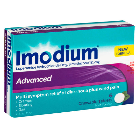 Imodium Advanced Chewable Mint Flavour 6 Tablets - Cutprice Online