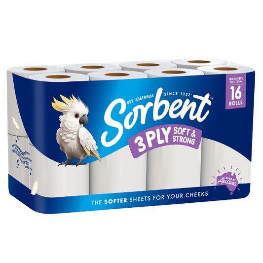 Sorbent White Soft & Strong Toilet Tissue 16PK - Cutprice Online