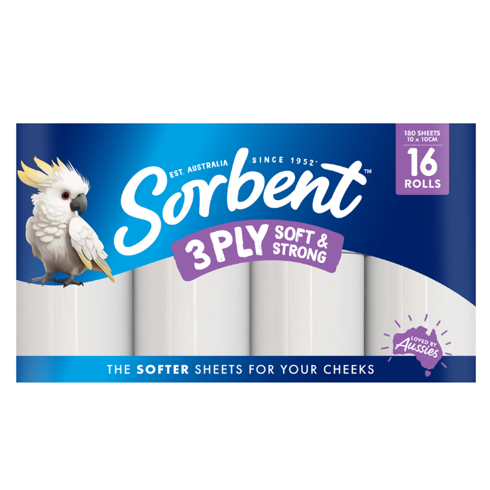 Sorbent White Soft & Strong Toilet Tissue 16PK - Cutprice Online