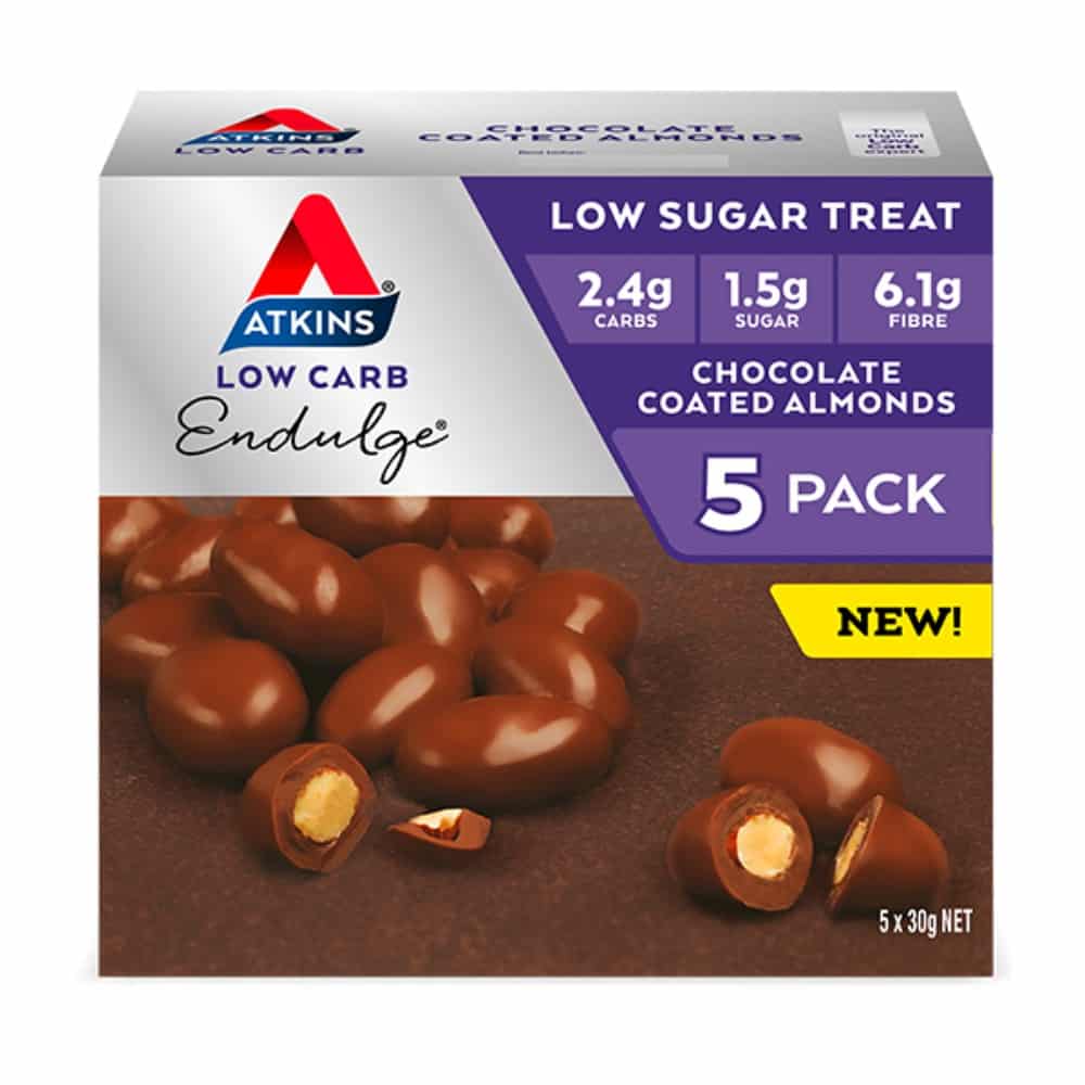 Atkins Low Carb Endulge Chocolate Coated Almonds 5 X 30g - Cutprice Online