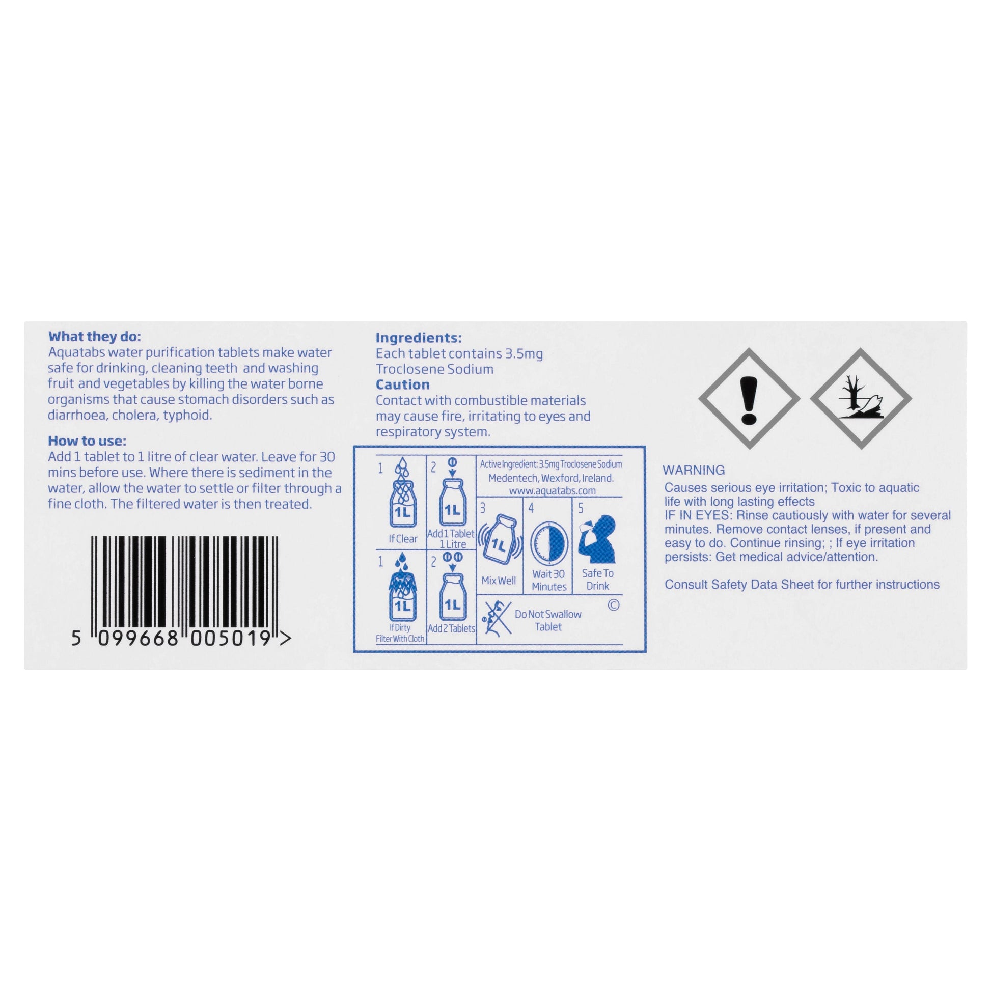 Aquatabs Water Purification 50 Tablets - Cutprice Online