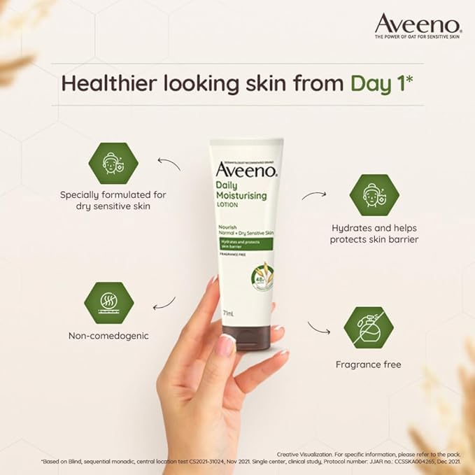 Aveeno Active Naturals Daily Moisturising Fragrance Free Lotion 71ml Travel Size - Cutprice Online