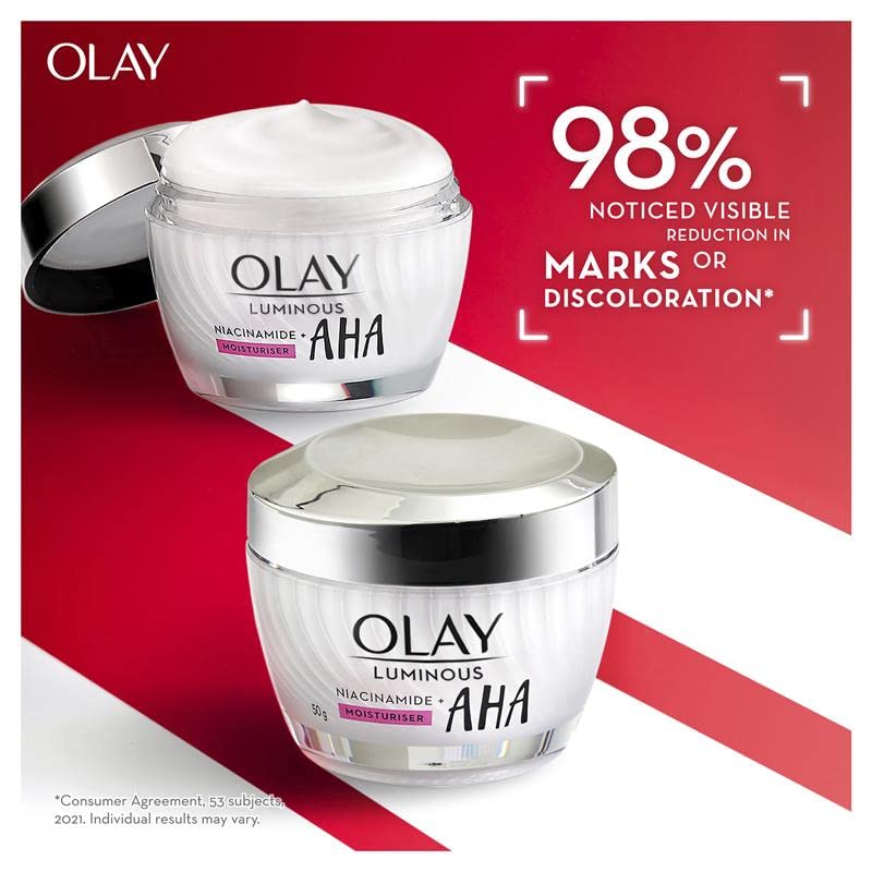 Olay Luminous Niacinamide + AHA Face Cream Moisturiser 50g - Cutprice Online