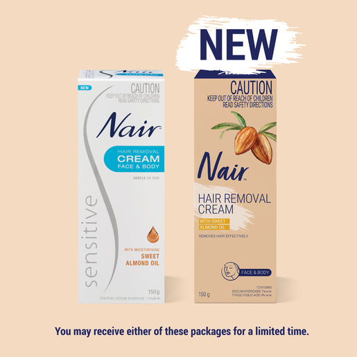 Nair Hair Removal Cream with Sweet Almond Oil Body & Face 75g - Cutprice Online