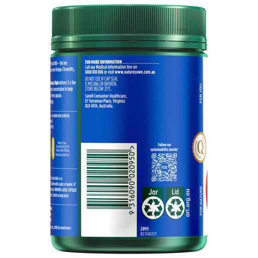Nature's Own Concentrated Fish Oil Omega Triple 180 Capsules