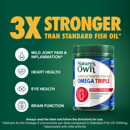 Nature's Own Concentrated Fish Oil Omega Triple 180 Capsules