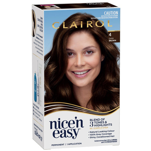 Clairol Nice N Easy 4 Natural Dark Brown Permanent Hair Colour - Cutprice Online