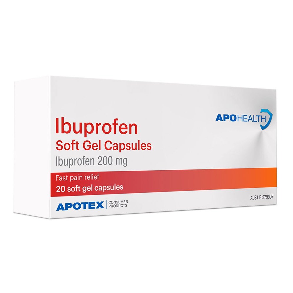 Apohealth Ibuprofen 200mg Soft Gel Cap 20 Pack - Cutprice Online