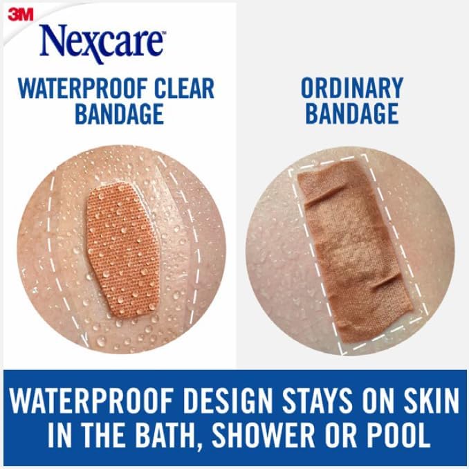 Nexcare Clear Waterproof Strips Large 10 Pack