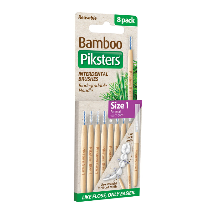 Piksters Bamboo Interdental Brushes Purple Size 1 8 Pack - Cutprice Online