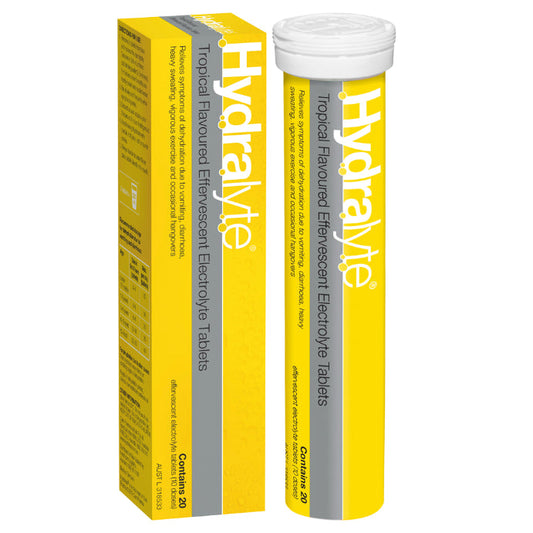Hydralyte Electrolyte Effervescent Tropical 20 Tablets - Cutprice Online