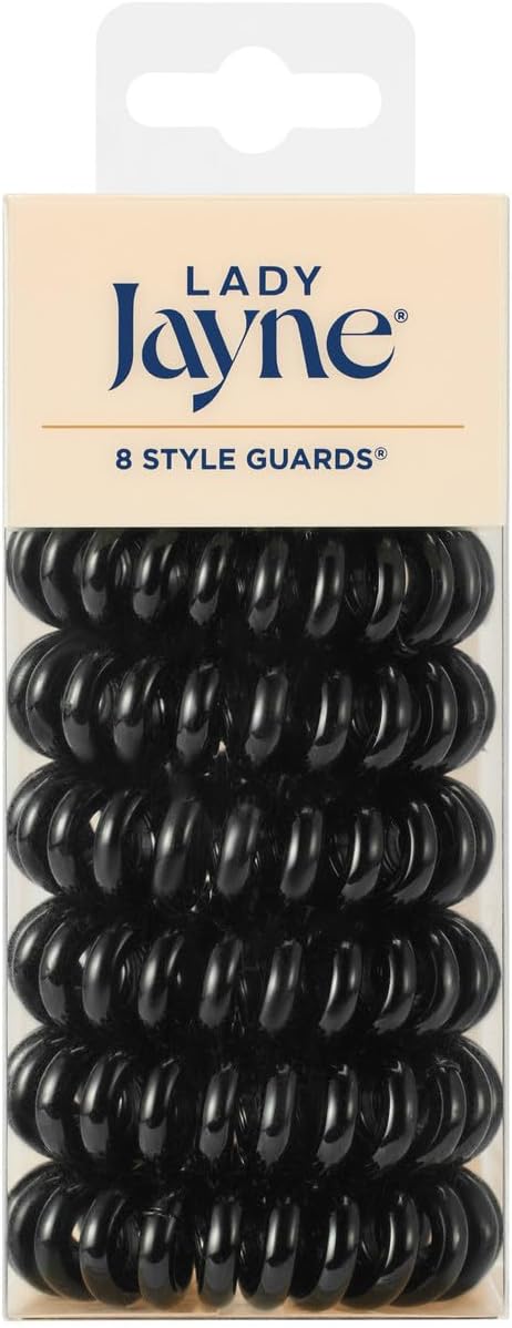 Lady Jayne Style Guards Kink-Free Spirals 8 Pack Black