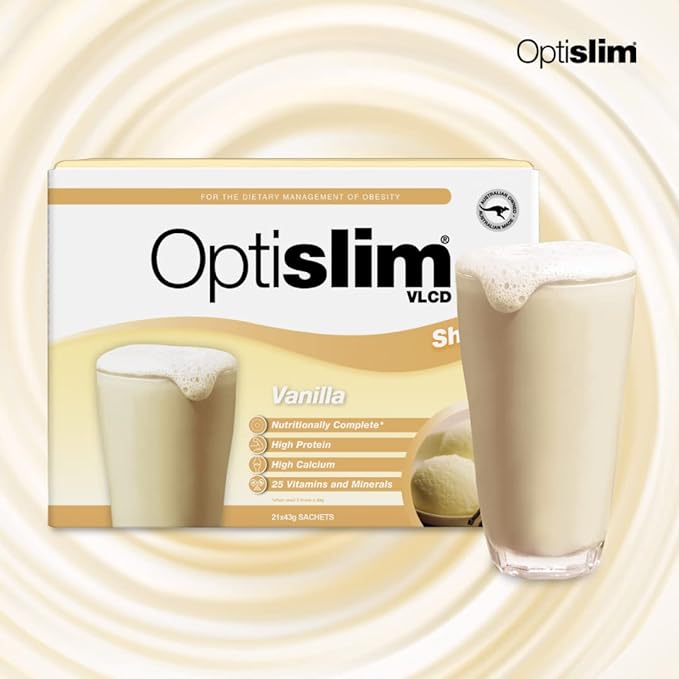 Optislim VLCD Meal Replacement Shake Vanilla 21x43g Sachets - Cutprice Online
