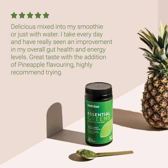 Melrose Organic Essential Greens Pineapple Powder 120g - Cutprice Online