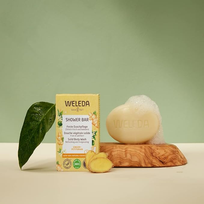 Weleda Organic Shower Bar (Solid Body Wash) Ginger + Petitgrain 75g - Cutprice Online