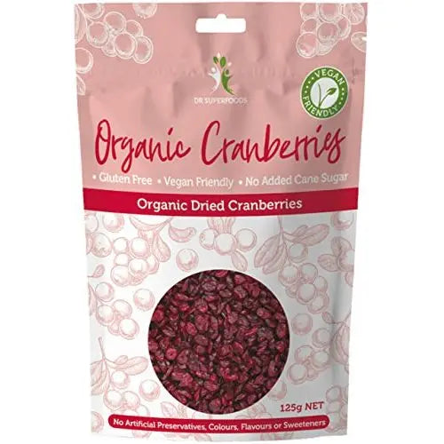 DR SUPERFOODS Dried Cranberries Organic 125g DR SUPERFOODS