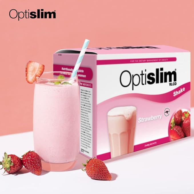 Optislim VLCD Meal Replacement Shake Strawberry 21x43g Sachets - Cutprice Online