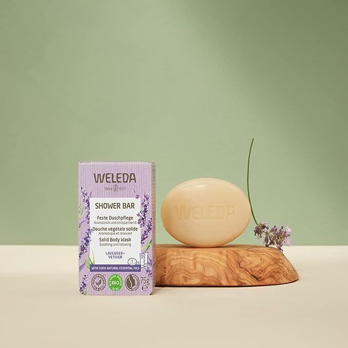 Weleda Organic Shower Bar (Solid Body Wash) Lavender + Vetiver 75g - Cutprice Online