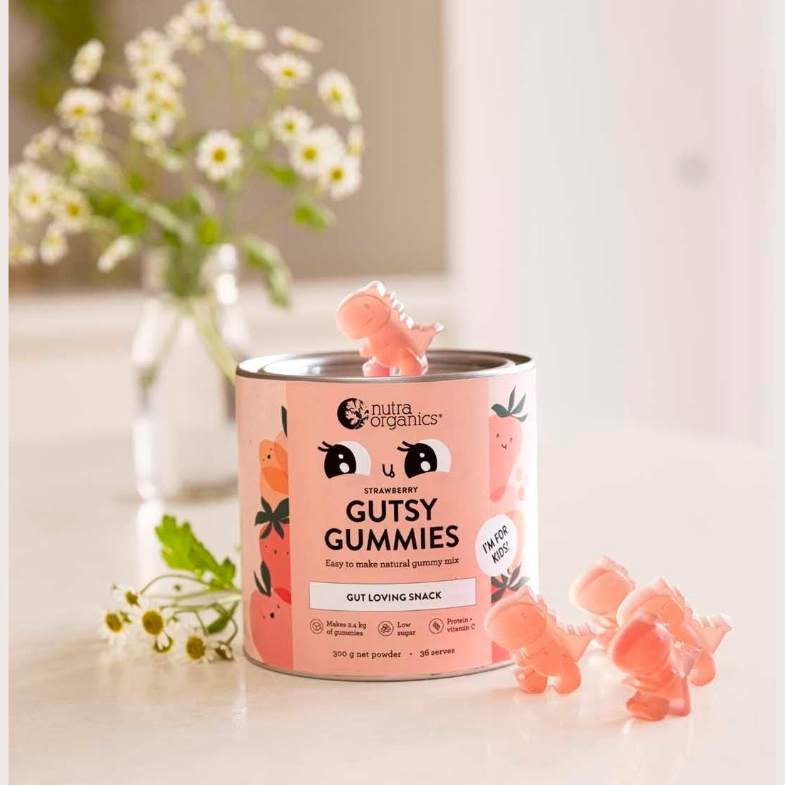 Nutra Organics Gutsy Gummies Strawberry 300g - Cutprice Online