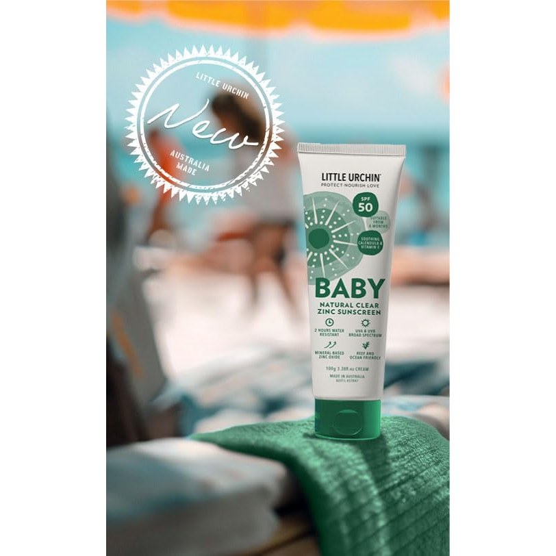 Little Urchin Natural Baby Sunscreen Clear Zinc Spf 50 100g - Cutprice Online