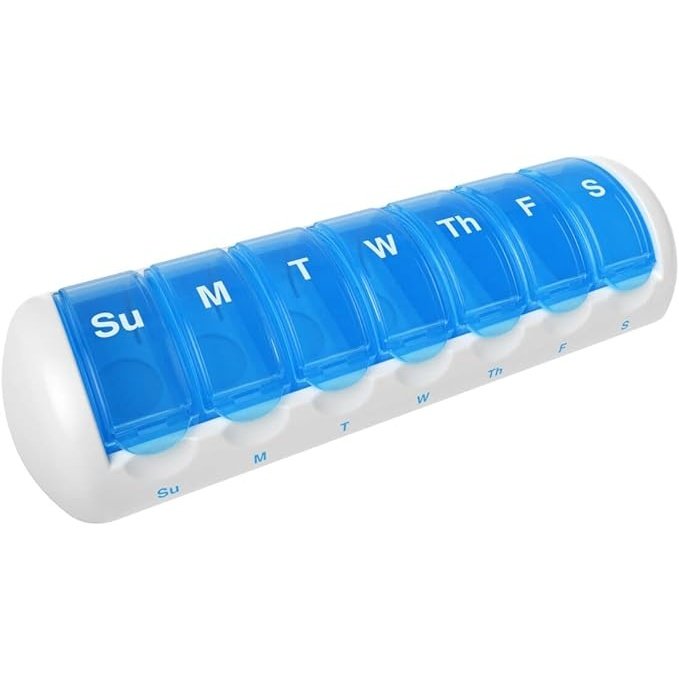 Ezy Dose Weekly 7-Day Travel Pill Organizer and Planner, Removable Daily Compartments