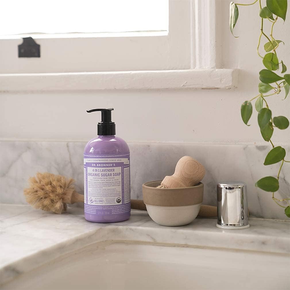 Dr. Bronner's Organic Sugar Soap  4-in-1 Lavender (pump) 355ml - Cutprice Online
