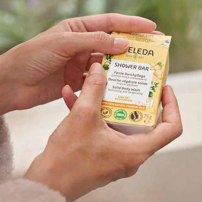 Weleda Organic Shower Bar (Solid Body Wash) Ginger + Petitgrain 75g - Cutprice Online