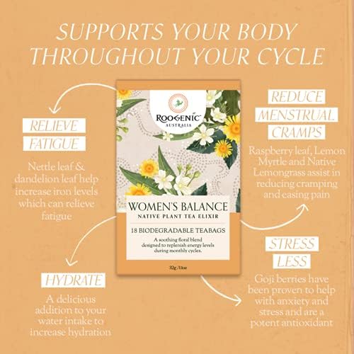Roogenic Australia Women's Balance (Native Plant Tea Elixir) x 18 Tea Bags - Cutprice Online