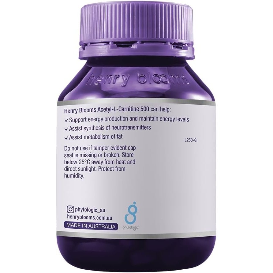 Henry Blooms Acetyl-L -Carnitine 500 60c - Cutprice Online