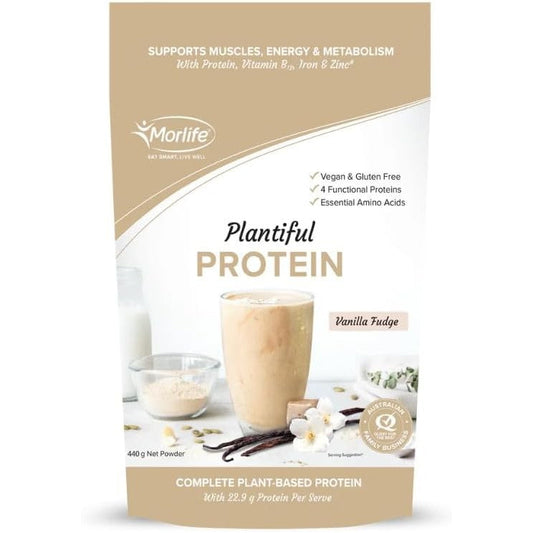 Morlife Plantiful Protein Vanilla Fudge 440g - Cutprice Online