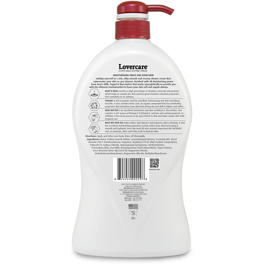 Lovercare Goat's Milk Shower Cream Rose Hip Seed Oil 1.2 L