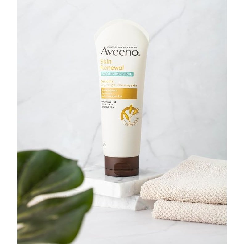 Aveeno Skin Renewal Exfoliating Body Scrub for Dry Skin 225g - Cutprice Online