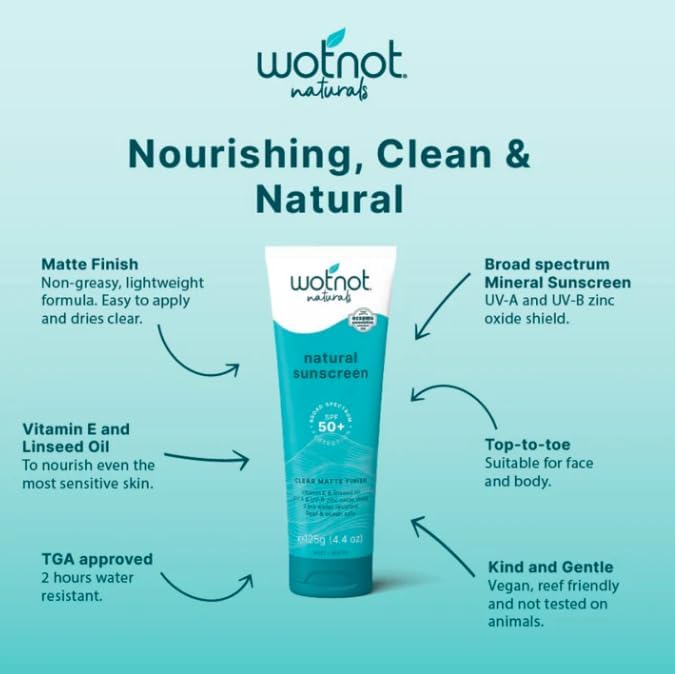 Wotnot Naturals Natural Sunscreen SPF 50+ 125g - Cutprice Online