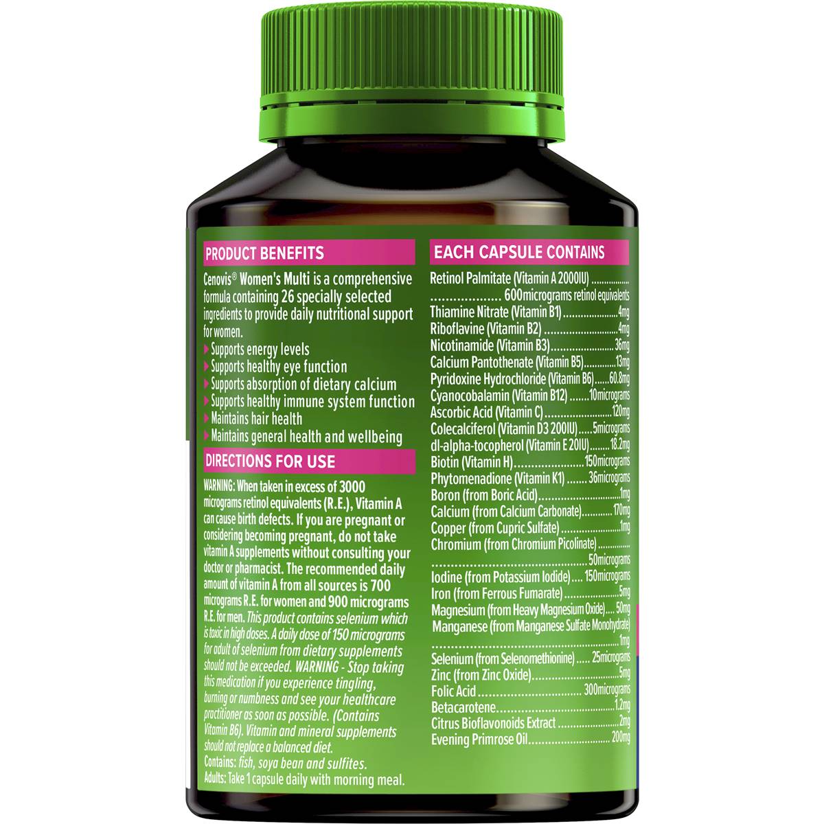 Cenovis Women's Multi Once-daily Multivitamin 50 Capsules - Cutprice Online
