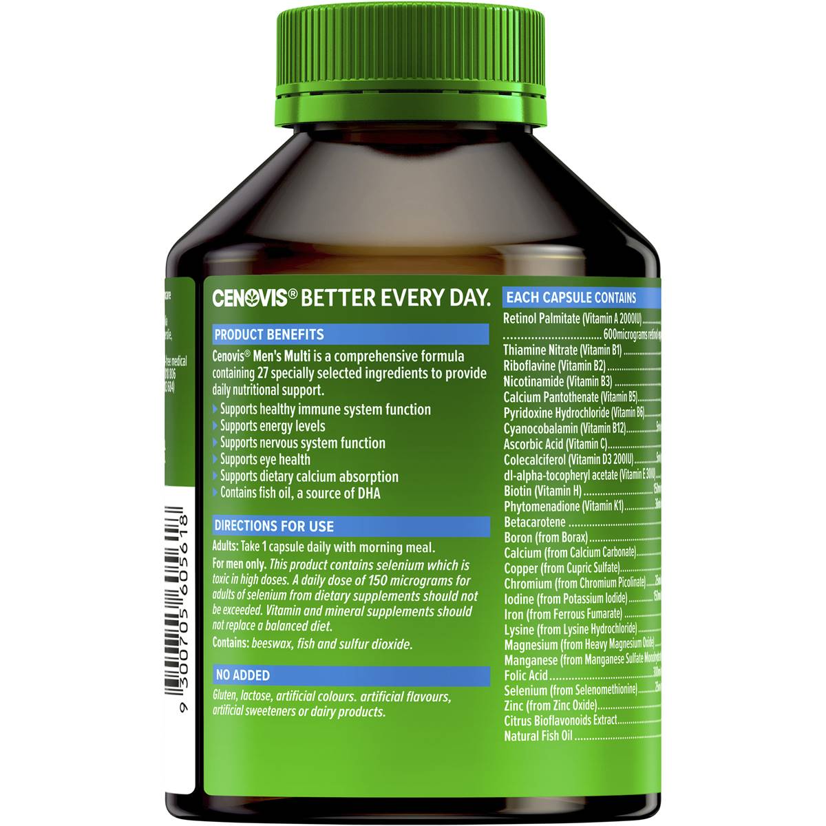 Cenovis Men's Multi - Once-daily Multivitamin - 100 Capsules - Cutprice Online