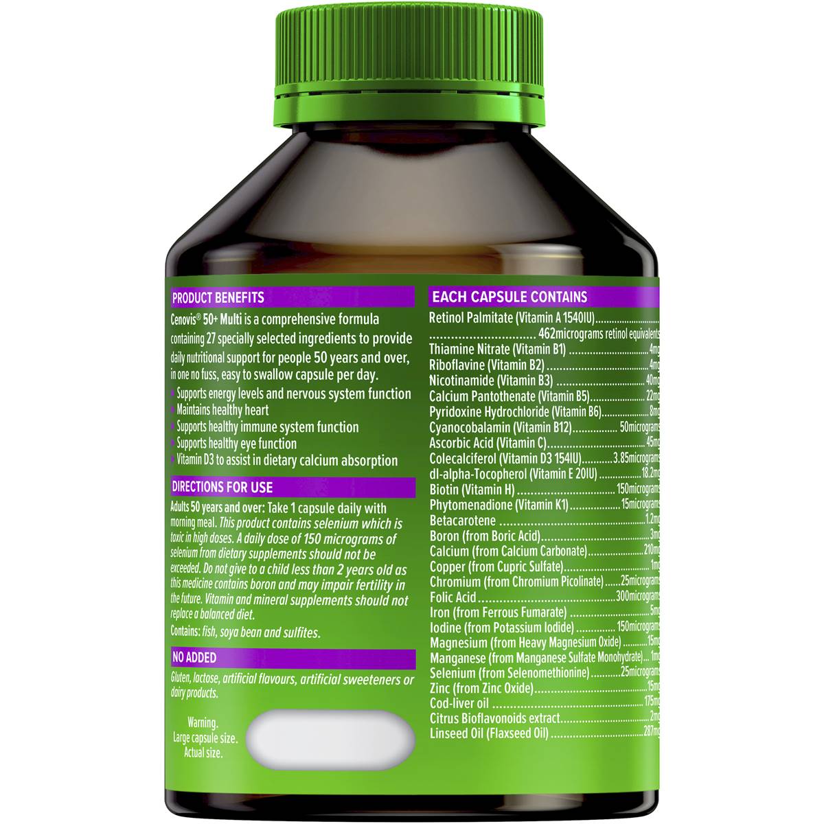 Cenovis 50+ Multi - Once-daily Multivitamin - 100 Capsules - Cutprice Online
