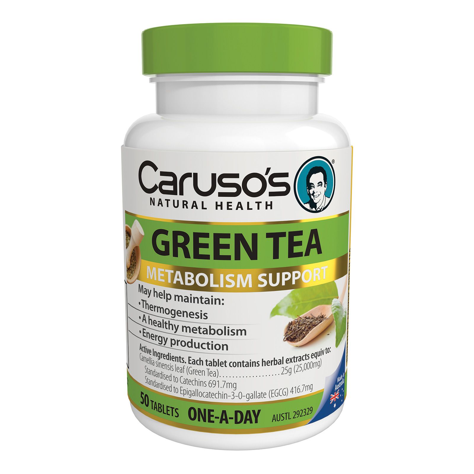Caruso's Natural Health One a Day Green Tea 50 Tablets - Cutprice Online