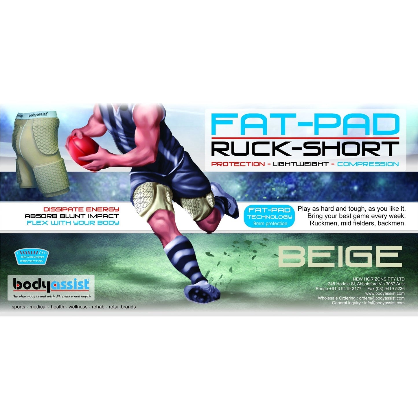 FATPAD PADDED RUCK SHORT BEIGE - Cutprice Online