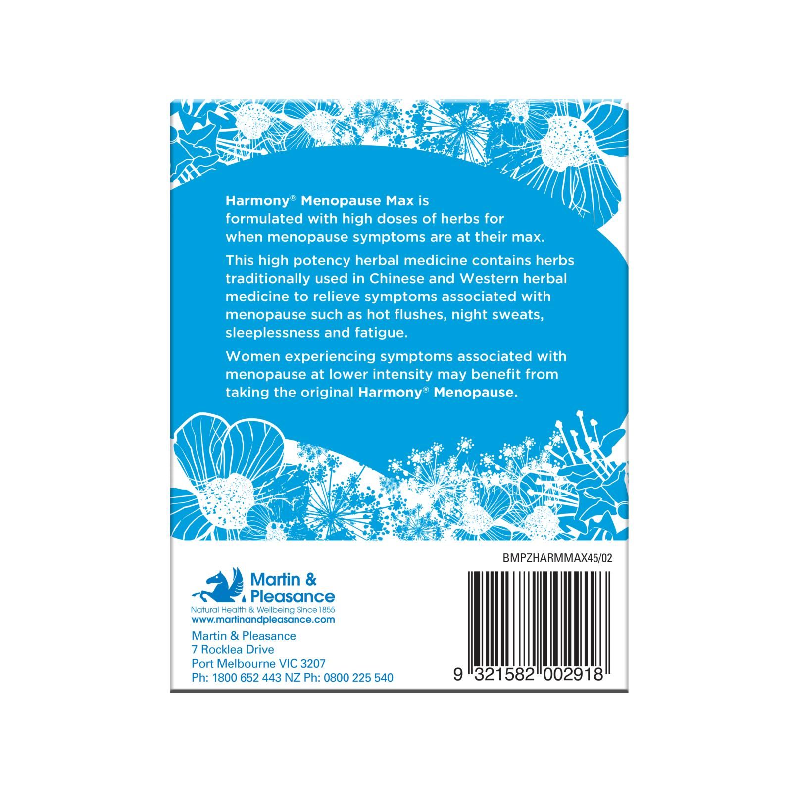MARTIN & PLEASANCE Harmony Menopause Max 45Tabs - Cutprice Online