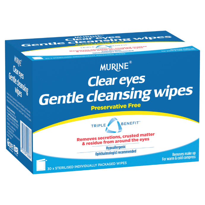 Murine Clear Eyes Gentle Cleansing Wipes 30 Pack