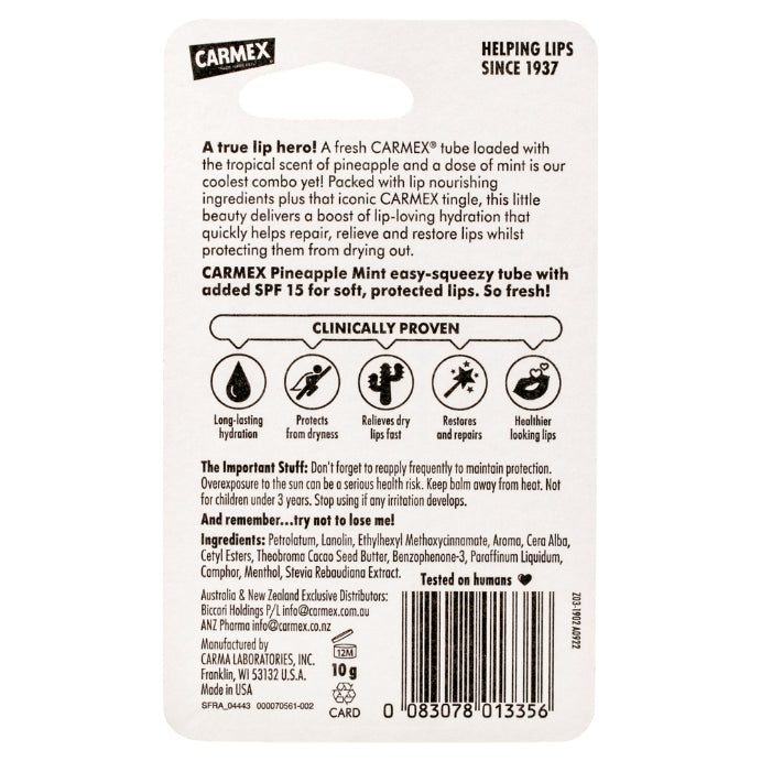 CARMEX Lip Balm Pineapple Mint Tube 10g - Cutprice Online