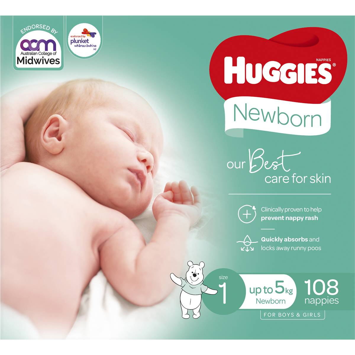 Huggies Newborn Nappies Size 1 (up To 5kg) 108 Pack - Cutprice Online