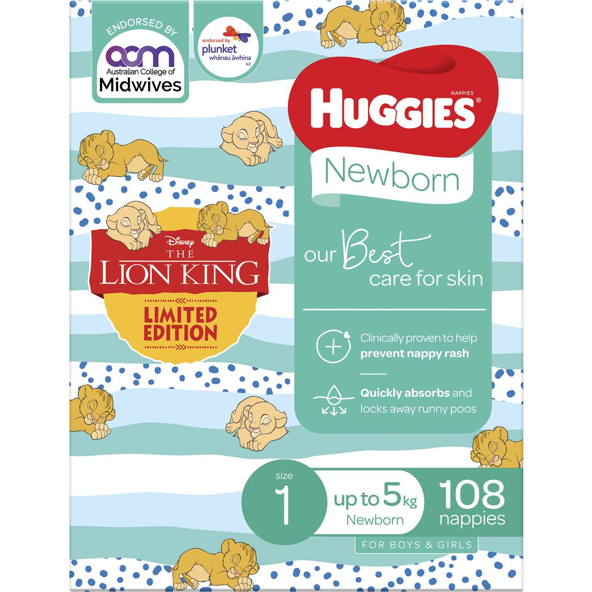 Huggies Newborn Nappies Size 1 (up To 5kg) 108 Pack - Cutprice Online