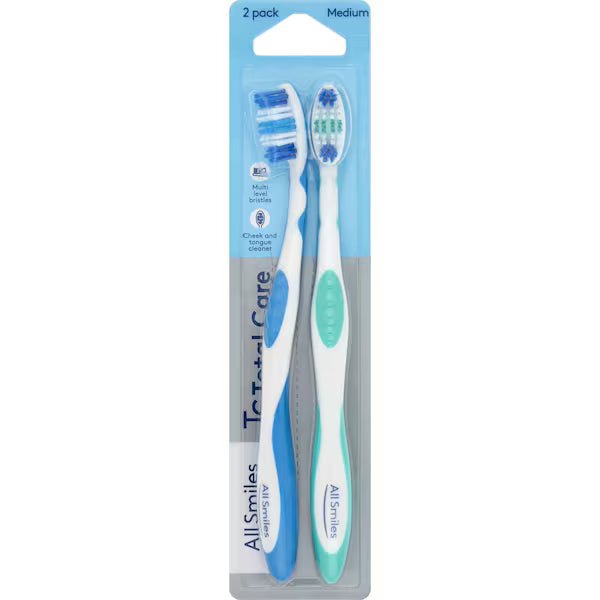 All Smiles Toothbrush Medium 2 pack