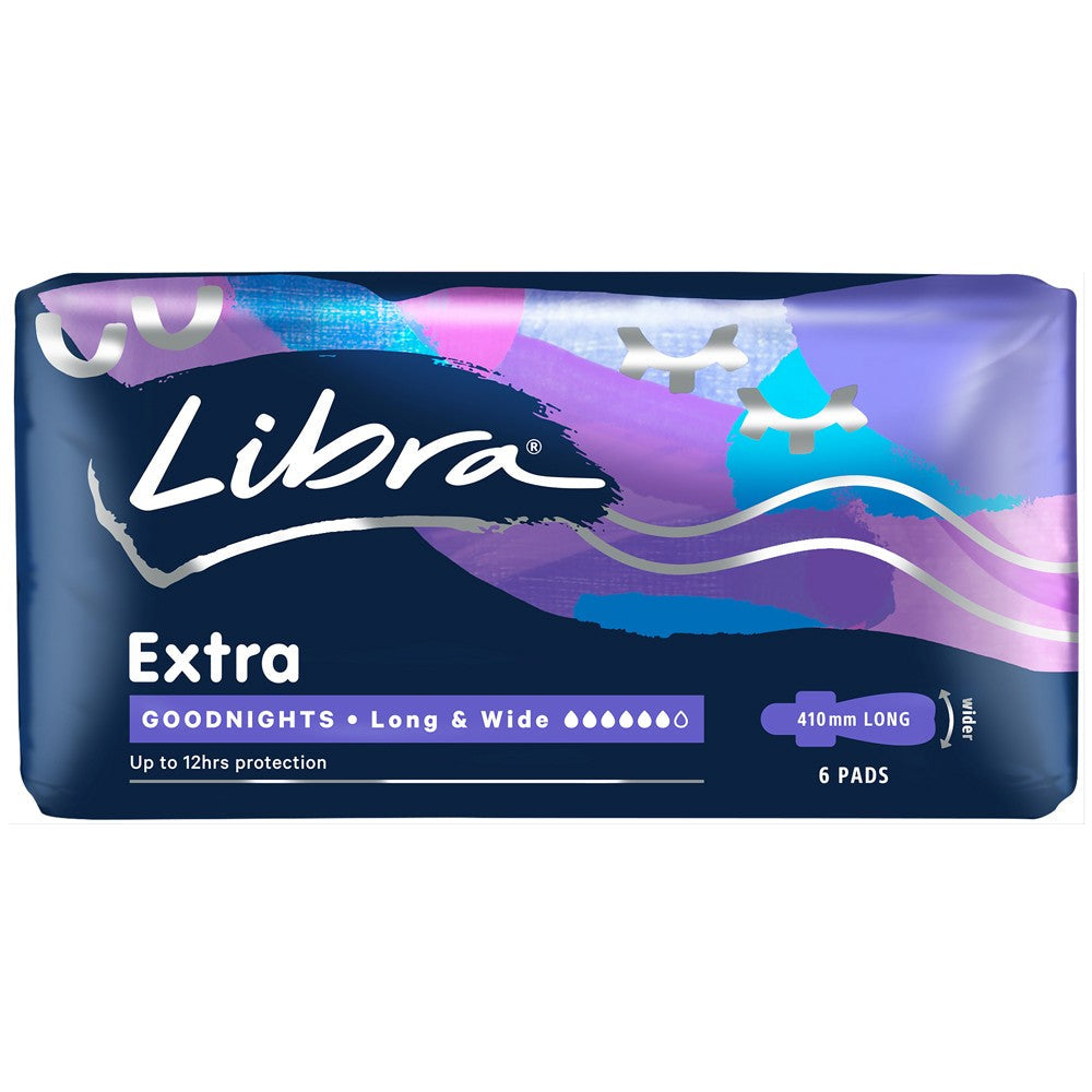 LIBRA Goodnights Extra Long & Wide Pads 6 Pack - Cutprice Online