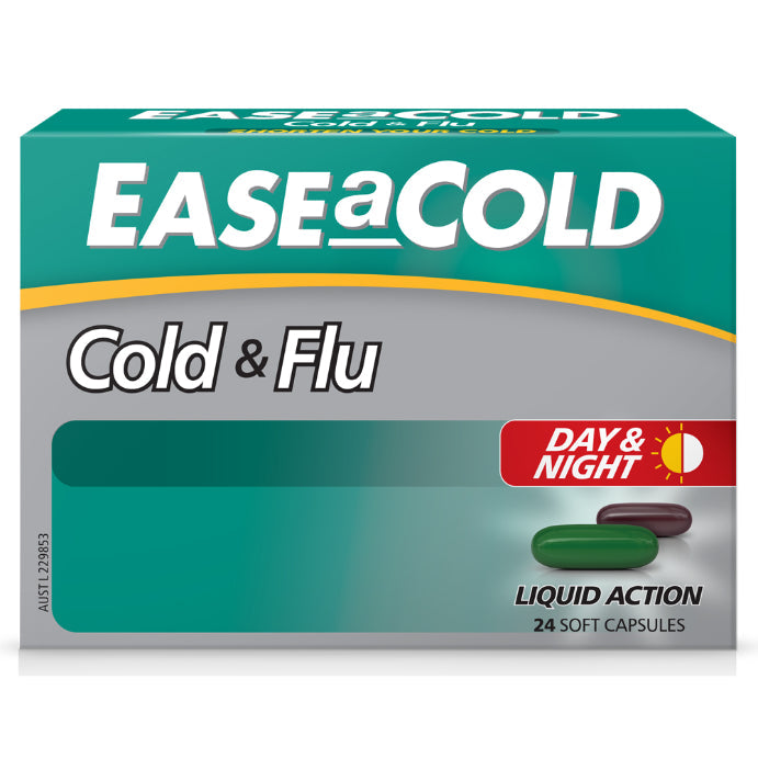 Ease A Cold Cold & Flu Day & Night Liquid 24 Caps - Cutprice Online