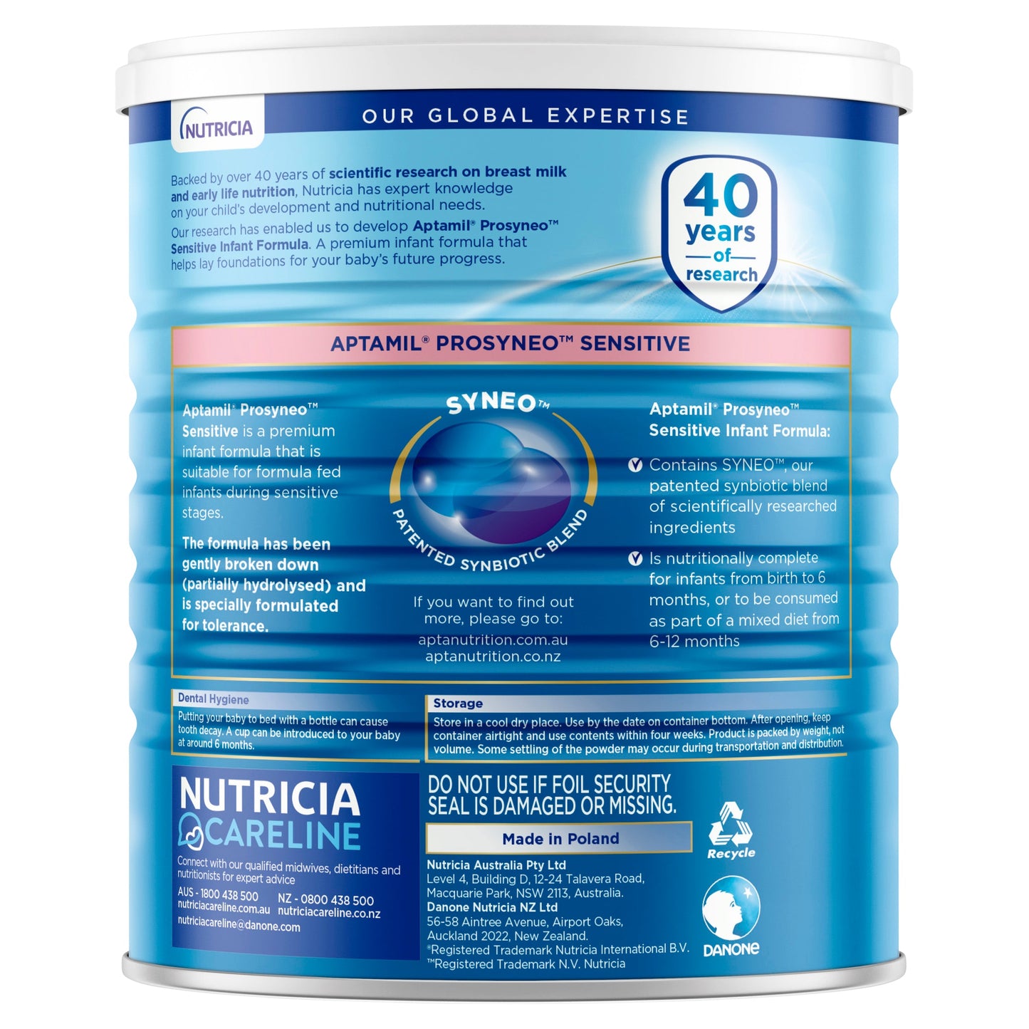 Aptamil Prosyneo Sensitive Baby Infant Formula Formulated for Tolerance From Birth to 12 Months 900g - Cutprice Online