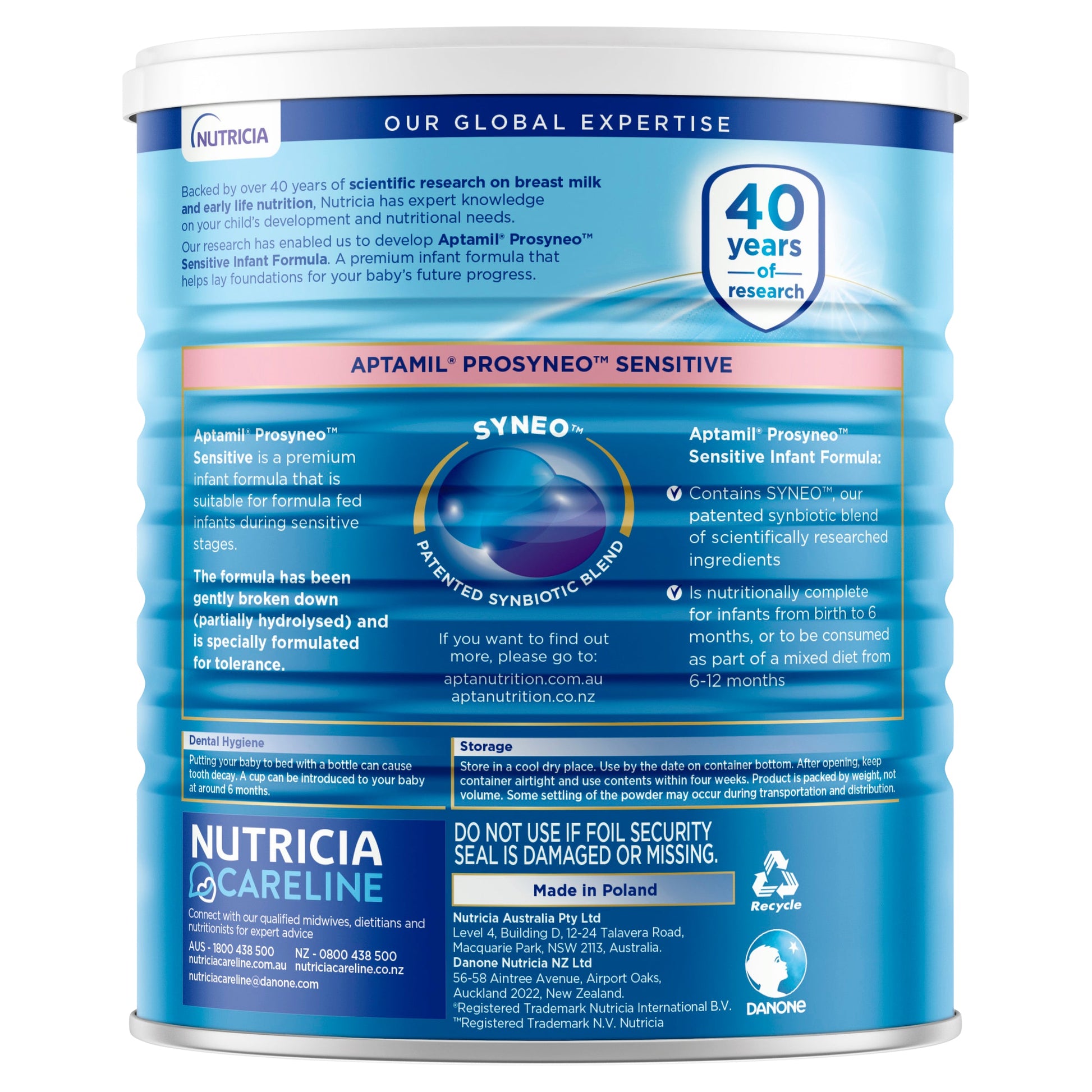 Aptamil Prosyneo Sensitive Baby Infant Formula Formulated for Tolerance From Birth to 12 Months 900g - Cutprice Online