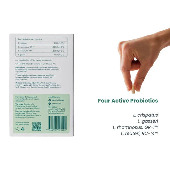 Amelia V-spot Probiotic Vaginal Pessaries X 10 Pack